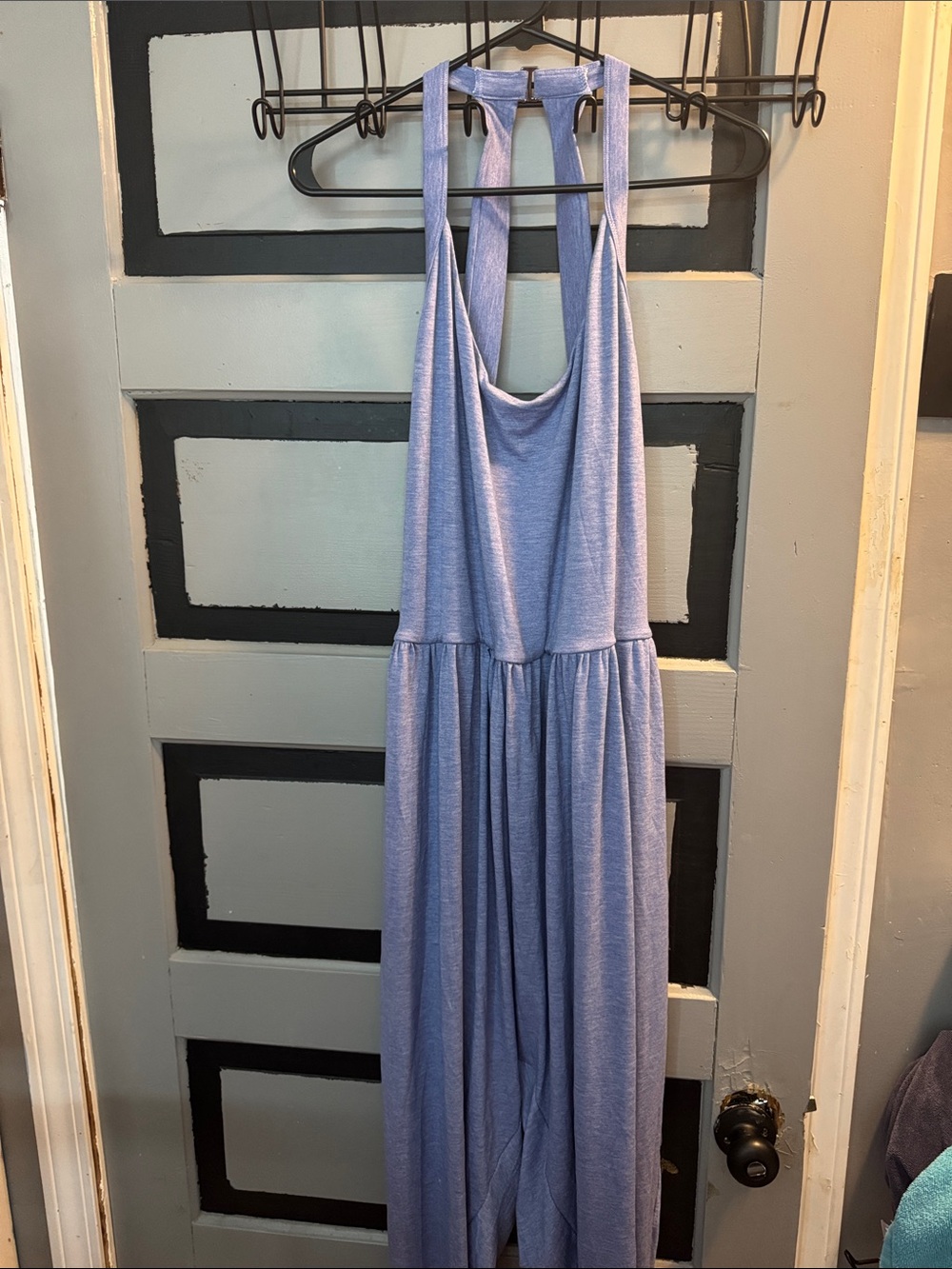 HALARA Periwinkle Scoop-Neck Wide-Leg Jumpsuit
